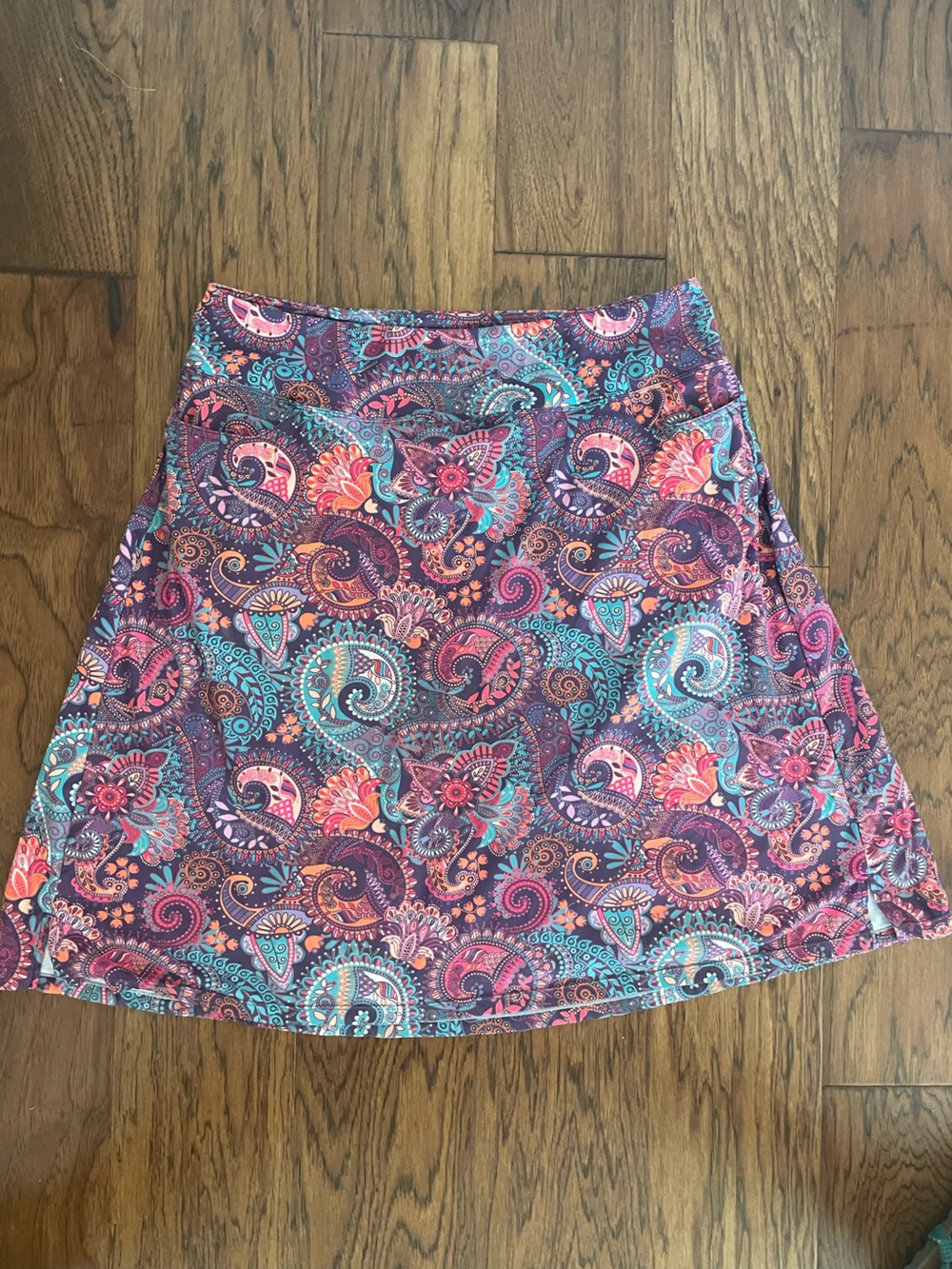 Paisley Print modest skirt with shorts